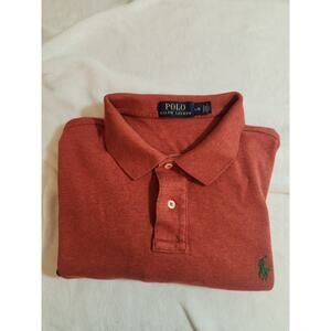 Polo Ralph Lauren 100% Cotton Shirt Large Red Pony Short Sleeve Golf Preppy